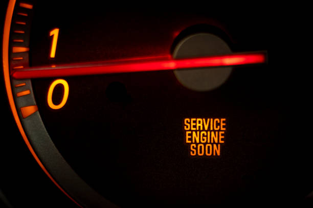 ?SERVICE ENGINE SOON? light on dashboard of car in need of service or repair